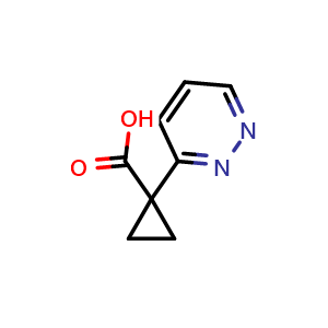 Chemical structure of 1-(pyridazin-3-yl)cyclopropane-1-carboxylic acid , CAS 1469287-08-8, AChemBlock X204654