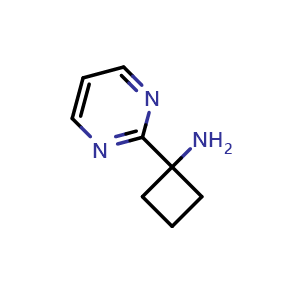 Chemical structure of 1-(pyrimidin-2-yl)cyclobutan-1-amine , CAS 1782058-56-3, AChemBlock X204658