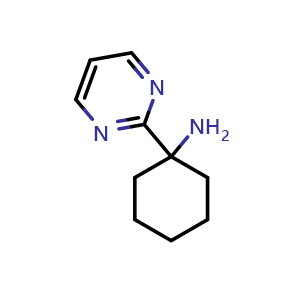 Chemical structure of 1-(pyrimidin-2-yl)cyclohexan-1-amine , CAS 1339104-44-7, AChemBlock X204661