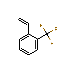 Chemical structure of 1-(Trifluoromethyl)-2-vinylbenzene , CAS 395-45-9, AChemBlock X204686
