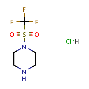 Chemical structure of 1-(trifluoromethylsulfonyl)piperazine hydrochloride , CAS 215453-48-8, AChemBlock X204687