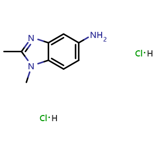 Chemical structure of 1,2-Dimethyl-1H-benzo[d]imidazol-5-amine dihydrochloride , CAS 102872-45-7, AChemBlock X204735