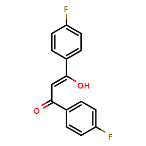 Chemical structure of 1,3-bis(4-fluorophenyl)-3-hydroxy-2-Propen-1-one , CAS 62375-96-6, AChemBlock X204750