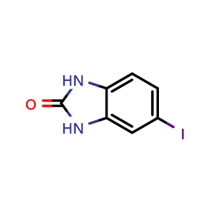 Chemical structure of 1,3-Dihydro-5-iodo-2H-benzimidazol-2-one , CAS 40644-14-2, AChemBlock X204755
