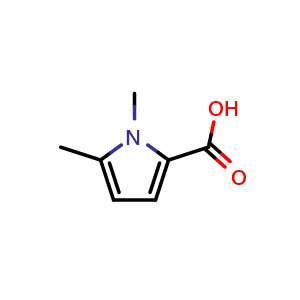 Chemical structure of 1,5-dimethyl-1H-pyrrole-2-carboxylic acid , CAS 73476-30-9, AChemBlock X204773
