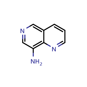 Chemical structure of 1,6-naphthyridin-8-amine , CAS 55570-63-3, AChemBlock X204777