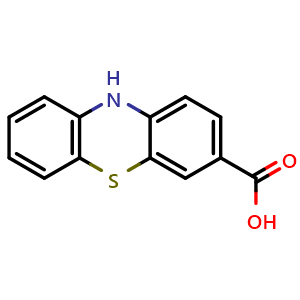 Chemical structure of 10h-phenothiazine-3-carboxylic acid , CAS 68230-59-1, AChemBlock X204797
