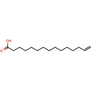 Chemical structure of 14-Pentadecenoic acid , CAS 17351-34-7, AChemBlock X204804