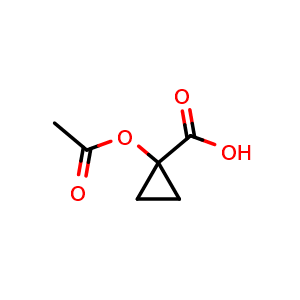 Chemical structure of 1-acetoxycyclopropane-1-carboxylic acid , CAS 123056-60-0, AChemBlock X204805