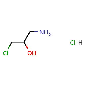 Chemical structure of 1-Amino-3-chloropropan-2-ol hydrochloride , CAS 62037-46-1, AChemBlock X204812