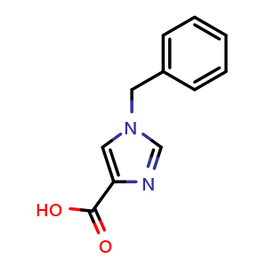 Chemical structure of 1-benzyl-1H-imidazole-4-carboxylic acid , CAS 676372-30-8, AChemBlock X204821