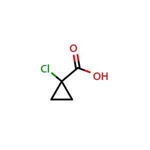 Chemical structure of 1-Chlorocyclopropanecarboxylic acid , CAS 108817-35-2, AChemBlock X204855