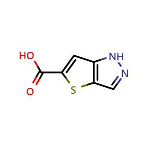 Chemical structure of 1H-thieno[3,2-c]pyrazole-5-carboxylic acid , CAS 1313726-01-0, AChemBlock X204883