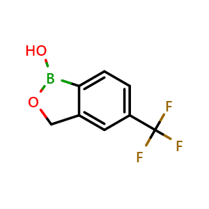 Chemical structure of 1-hydroxy-5-(trifluoromethyl)-3H-2,1-benzoxaborole , CAS 174671-50-2, AChemBlock X204886