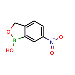 Chemical structure of 1-hydroxy-6-nitro-3H-2,1-benzoxaborole , CAS 118803-40-0, AChemBlock X204887