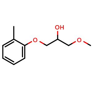 Chemical structure of 1-methoxy-3-(2-methylphenoxy)-2-propanol , CAS 39144-34-8, AChemBlock X204902