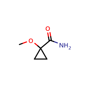 Chemical structure of 1-methoxycyclopropanecarboxamide , CAS 854821-17-3, AChemBlock X204904