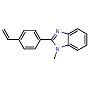 Chemical structure of 1-methyl-2-(4-vinylphenyl)-1H-benzo[d]imidazole , CAS 94315-53-4, AChemBlock X204913