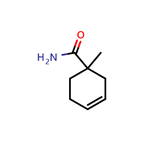 Chemical structure of 1-methyl-3-Cyclohexene-1-Carboxamide , CAS 69352-89-2, AChemBlock X204918