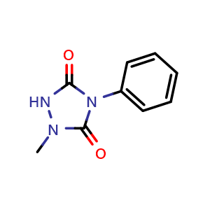 Chemical structure of 1-methyl-4-phenyl-1,2,4-triazolidine-3,5-dione , CAS 28538-67-2, AChemBlock X204925