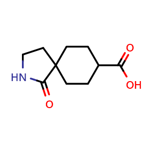 Chemical structure of 1-oxo-2-azaspiro[4.5]decane-8-carboxylic acid , CAS 2919945-69-8, AChemBlock X204937