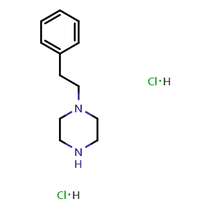 Chemical structure of 1-Phenethylpiperazine dihydrochloride , CAS 5321-62-0, AChemBlock X204938