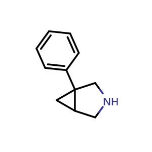 Chemical structure of 1-Phenyl-3-azabicyclo[3.1.0]hexane , CAS 67644-21-7, AChemBlock X204946