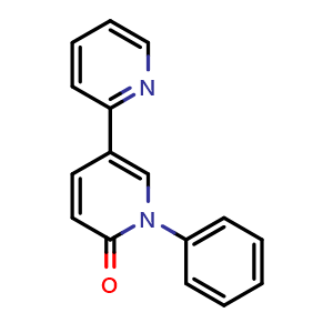 Chemical structure of 1-Phenyl-5-(pyridin-2-yl)-1,2-dihydropyridin-2-one , CAS 381725-50-4, AChemBlock X204947