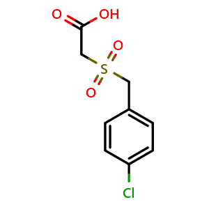 Chemical structure of 2-((4-Chlorobenzyl)sulfonyl)acetic acid , CAS 118672-20-1, AChemBlock X204963