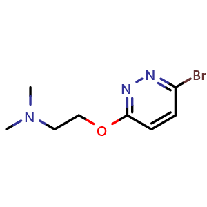 Chemical structure of 2-((6-bromopyridazin-3-yl)oxy)-N,N-dimethylethan-1-amine , CAS 2274431-45-5, AChemBlock X204969