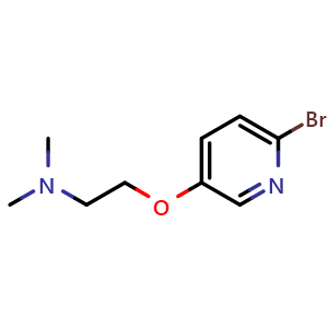 Chemical structure of 2-((6-bromopyridin-3-yl)oxy)-N,N-dimethylethan-1-amine , CAS 1692321-71-3, AChemBlock X204971