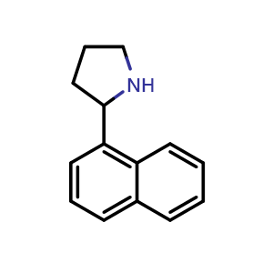 Chemical structure of 2-(1-Naphthalenyl)pyrrolidine , CAS 121193-91-7, AChemBlock X204994