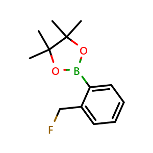 Chemical structure of 2-(2-(fluoromethyl)phenyl)-4,4,5,5-tetramethyl-1,3,2-dioxaborolane , AChemBlock X204999