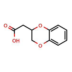 Chemical structure of 2-(2,3-dihydro-1,4-benzodioxin-2-yl)acetic acid , CAS 18505-92-5, AChemBlock X205003