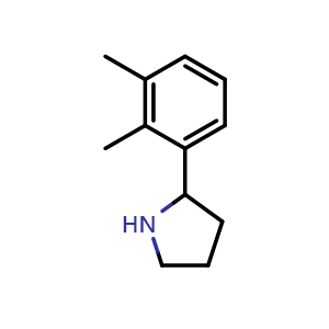 Chemical structure of 2-(2,3-Dimethylphenyl)pyrrolidine , CAS 899365-67-4, AChemBlock X205008