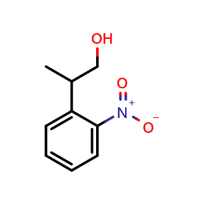 Chemical structure of 2-(2-Nitrophenyl)propan-1-ol , CAS 64987-77-5, AChemBlock X205041