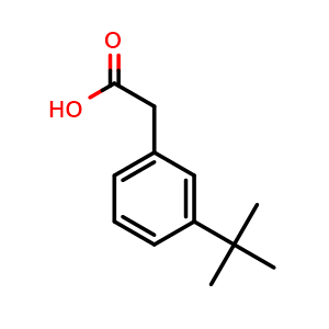 Chemical structure of 2-(3-(tert-butyl)phenyl)acetic acid , CAS 42288-53-9, AChemBlock X205051