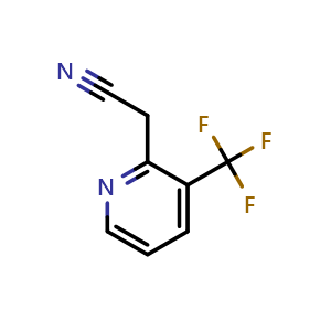 Chemical structure of 2-(3-(trifluoromethyl)pyridin-2-yl)acetonitrile , CAS 1000512-60-6, AChemBlock X205052