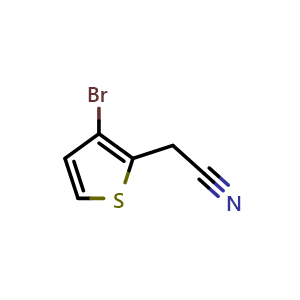 Chemical structure of 2-(3-bromothiophen-2-yl)acetonitrile , CAS 209796-27-0, AChemBlock X205065