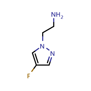 Chemical structure of 2-(4-Fluoro-1H-pyrazol-1-yl)ethanamine , CAS 1174306-39-8, AChemBlock X205112