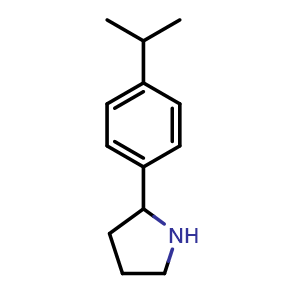 Chemical structure of 2-(4-Isopropylphenyl)pyrrolidine , CAS 881040-01-3, AChemBlock X205116
