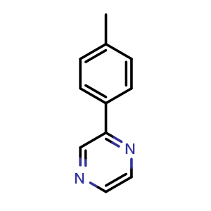 Chemical structure of 2-(4-methylphenyl)pyrazine , CAS 108030-80-4, AChemBlock X205123