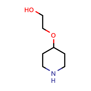 Chemical structure of 2-(4-piperidyloxy)ethanol , CAS 40256-14-2, AChemBlock X205128