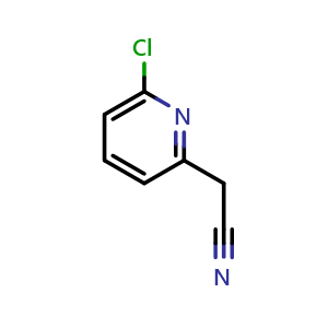 Chemical structure of 2-(6-Chloropyridin-2-yl)acetonitrile , CAS 75279-60-6, AChemBlock X205141