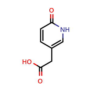 Chemical structure of 2-(6-oxo-1,6-dihydropyridin-3-yl)acetic acid , CAS 158155-12-5, AChemBlock X205146