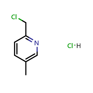 Chemical structure of 2-(Chloromethyl)-5-methylpyridine hydrochloride , CAS 71670-70-7, AChemBlock X205180
