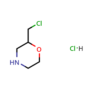 Chemical structure of 2-(chloromethyl)morpholine hydrochloride , CAS 144053-97-4, AChemBlock X205182