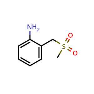 Chemical structure of 2-(methanesulfonylmethyl)aniline , CAS 25195-69-1, AChemBlock X205201