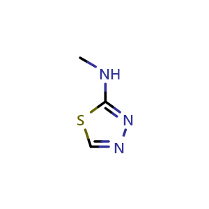 Chemical structure of 2-(methylamino)-1,3,4-thiadiazole , CAS 38490-45-8, AChemBlock X205206