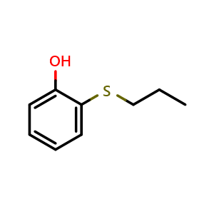 Chemical structure of 2-(Propylthio)phenol , CAS 24362-86-5, AChemBlock X205217